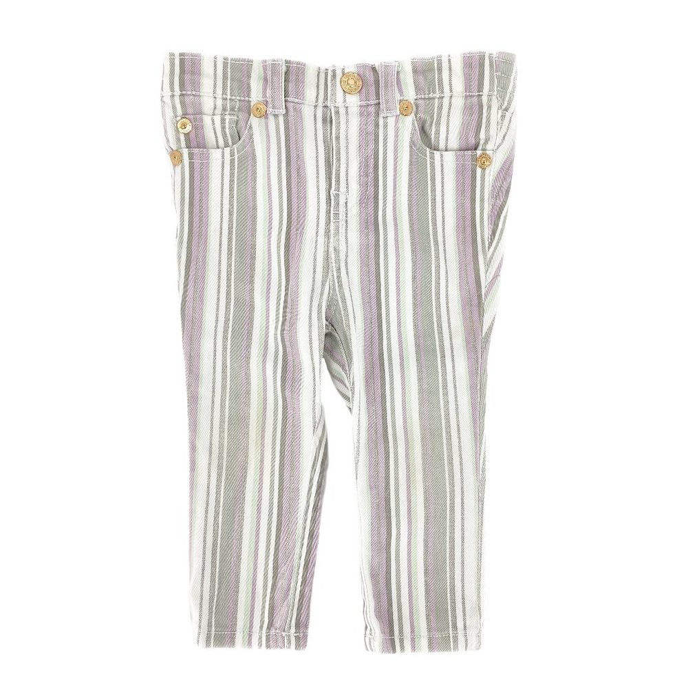 Baby 7 FOR ALL MANKIND Purple Green Striped Pants Size 12M